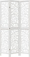vidaXL - Kamerscherm - met - 3 - panelen - massief - paulowniahout - wit