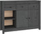 vidaXL - Dressoir - 100x35x74 - cm - massief - grenenhout - grijs