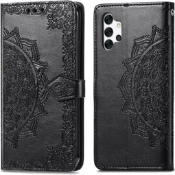 imoshion Hoesje Geschikt voor Samsung Galaxy A32 (5G) Hoesje Met Pasjeshouder - imoshion Mandala Bookcase - Zwart