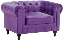 Fauteuil CHESTERFIELD Fluweel Paars