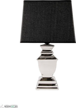 Woon247 Tafellamp Zilver inclusief bijpassende kap