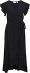 VILA VIFINI WRAP S/S LONG DRESS NOOS - Dames Jurk - Wikkelsluiting - V-Hals - Maat 40