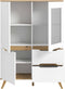 Furnilux Stockholm - Vitrinekast - Tijdloos en functioneel - Wit Eiken - 40x100x140cm