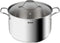 TEFAL B8646404 26 cm roestvrijstalen pan, Alle branders inclusief inductie, 6,5 L, Stevige handgrepen, Glazen deksel, Intuition XL