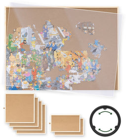 Diydash Draaibaar Puzzelbord - Puzzeltafel 1500 stukjes - 6 lades - Hout - Bruin
