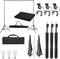 vidaXL - Fotostudioset - met - verlichtingsset - en - achtergrond