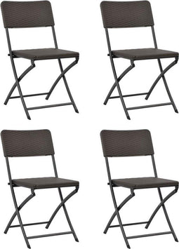 vidaXL - Tuinstoelen - inklapbaar - 4 - st - HDPE - en - staal - bruin
