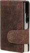 Clicksafe pasjeshouder - RFID - 8 pasjes - jachtleer/aluminium - bruin/zilver - JU-962305