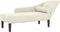vidaXL - Chaise - longue - met - kussens - fluweel - crèmekleurig
