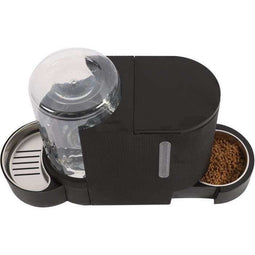 M.PETS DUPLO brokjes- en waterdispenser 1,3kg/3L - 40x16,2x29,1 cm - Zwart