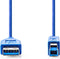 Nedis CCGP61100BU20 - USB A naar USB B kabel - 200cm - Blauw