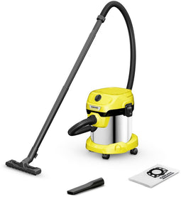 Kärcher V-15/4/18 - Trommelstofzuiger - 1000 W 15 l HEPA - Roestvrijstaal Geel