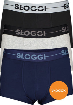 Sloggi Men - Go 3Pack Hipster - Comfortabele elastische boord - Zwart/Grijs/Blauw (3-pack)
