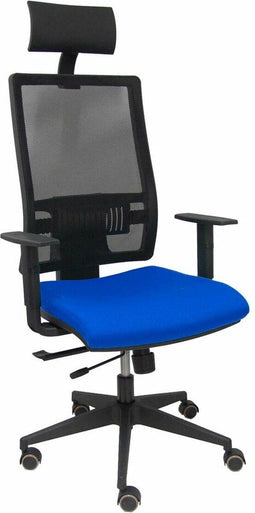 Bureaustoel met hoofdsteun P&C Horna Traslack bali Blauw