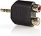 Nedis CABW22940AT - Adapter - 3.5mm naar 2x RCA - Grijs