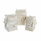 Basket spelset DKD Home Decor Wit Bamboe Schelpen (24 x 24 x 30 cm) (3 Onderdelen)