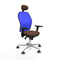 Piqueras y Crespo 3D086G1 - Bureaustoel - Verstelbare hoogte met hoofdsteun - Blauw Donkerbruin