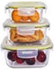 Set Lunchboxen Bergner Q4052 Vierkant Borosilicaatglas (3 pcs)