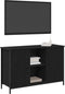 vidaXL - TV - Kast - Zwart - Eiken - 101x35x65 - cm - Geëngineerd - Hout - en - Staal