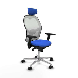 Piqueras y Crespo 3D086N2 - Bureaustoel - Verstelbare hoofdsteun en hoogte - Blauw