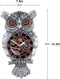 WRJAHCG 66141763 - Wandklok Uil - Handgeschilderd harsmateriaal - Rood/Roestbruin