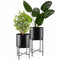 tectake® Plantenstandaard Mine - Set van 2 Plantenhouders - Ø31 x 56 cm en Ø30 x 45,5 cm - Zwart (2 stuks)