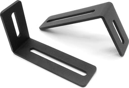 10 STKS zwart verstelbare L-vormige hoeksteun met sleuf, 3 mm dikte metalen stalen verbinding haakse beugels