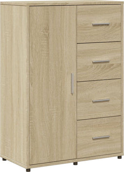 vidaXL - Dressoir - 60x31x84 - cm - bewerkt - hout - sonoma - eikenkleurig