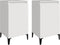 vidaXL - Nachtkastjes - 2 - st - 40x35x70 - cm - bewerkt - hout - hoogglans - wit