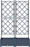 vidaXL - Tuinbak - met - Trellis - 2 - stuks - Grijs - 80x40x125,5 - cm
