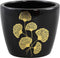 PTMD Dalina Ronde Pot Ginkgo Blad - H14,5 x Ø17 cm - Keramiek - Zwart