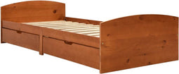 vidaXL - Bedframe - met - 2 - lades - massief - grenenhout - honingbruin - 90x200 - cm