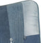 vidaXL Fauteuil met voetensteun patchwork canvas blauw denim