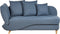MERI II - Chaise longue met opbergruimte - Blauw - Links - Fluweel