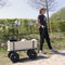 Sunny Billy Beach Wagon Bolderkar Groen - Blank hout - Bolderwagen met luchtbanden - 94x61x97cm