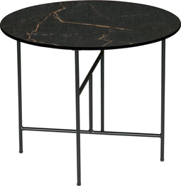 WOOOD Vida Bijzettafel - Porselein/Metaal - Zwart - 48x60x60