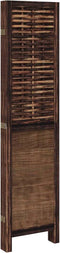vidaXL - Kamerscherm - met - 5 - panelen - massief - paulowniahout - donkerbruin