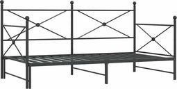 vidaXL - Slaapbank - onderschuifbed - zonder - matras - 107x203 - cm - staal - zwart