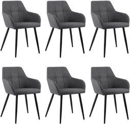 Set van 6 Kick eetkamerstoel Nova - zwart