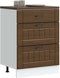 vidaXL - Keuken - onderkast - Lucca - bewerkt - hout - bruin - eikenkleur