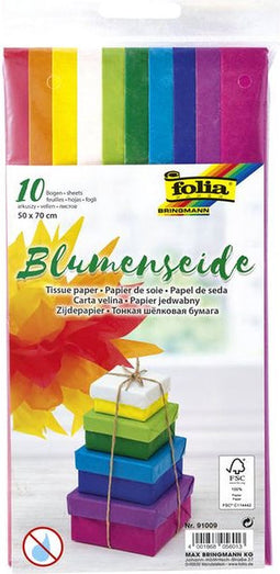Zijdevloeipapier Folia 50x70cm 20gr assorti | 10 stuks