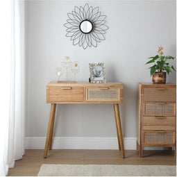 Zijtafel met 2 lades Versa 30 x 78 x 80 cm Rotan Paulownia hout Hout MDF