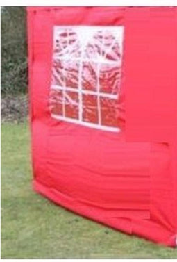 Zijwand Easy Up 2,5 mtr met raam kleur Rood