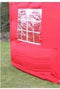Zijwand Easy Up 2,5 mtr met raam kleur Rood