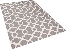 ZILE - Laagpolig vloerkleed - Grijs - 140 x 200 cm - Wol