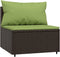 vidaXL - Tuinmiddenbanken - met - kussens - 2 - st - poly - rattan - bruin