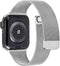 Zilver Bandje geschikt voor Apple Watch Series 1/2/3 42 mm & Series 4/5/6/SE 44 mm & Series 7 45 mm - Milanees Bandje voor Apple Watch 42 / 44 / 45 mm