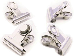 Zilverkleurige koelkastmagneten Clip Graffa 4 stuks Trendform, geschikt voor koelkast of ander metalen oppervlak, clipmagneet, , koelkastmagneet
