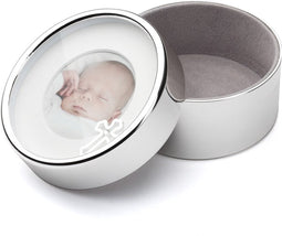 Zilverstad - Verzilverd bewaardoosje doop + fotolijst