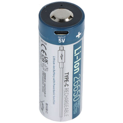 Ansmann 26650 - Li-Ion batterij - USB-C laadpoort 3.6V 5100mAh min. 4950mAh met bescherming